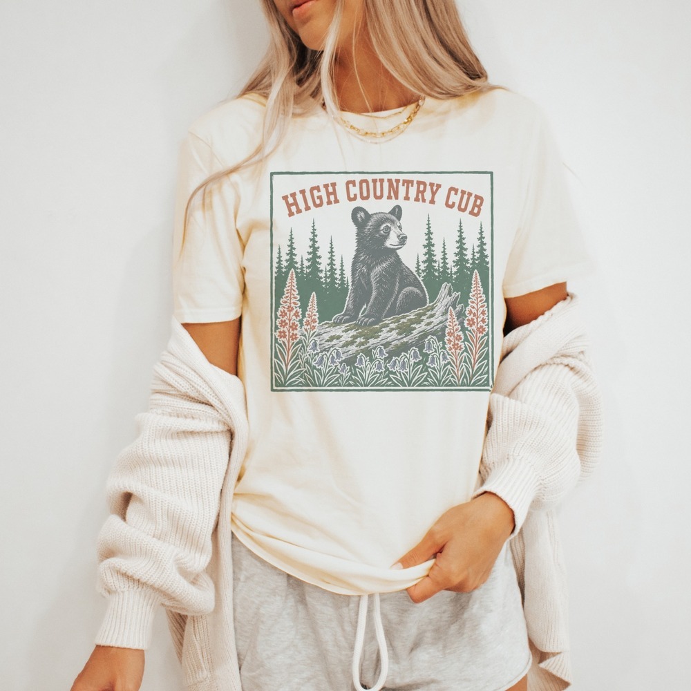 High Country Cub Conifer Forest Tee Boho Vintage Style